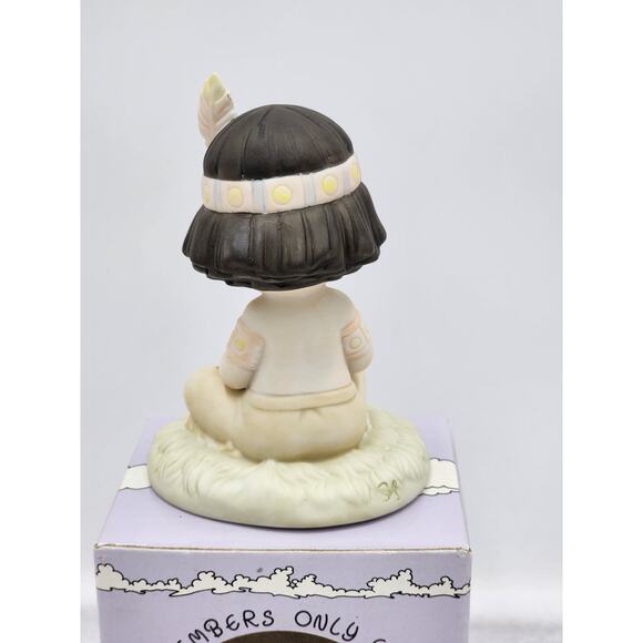 Precious Moments Figurine Lord Keep Me In Teepee Top Shape 1991 Vintage Box Tag - Picture 7 of 11